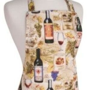 Now Designs Apron Wine Labels Print NWT